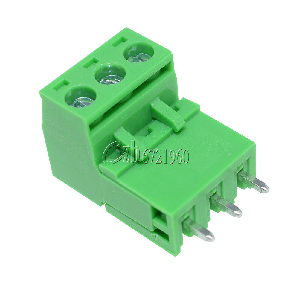 10Pcs KF2EDGK KF-3P Right Angle Plug-in Terminal Connector 5.08mm Pitch