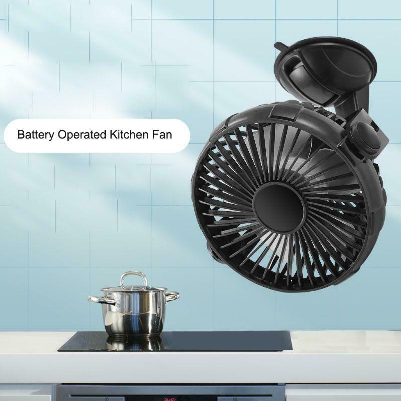Suction Cup 2000mAh USB Rechargeable Battery Operated Kitchen Fan for Home Car
