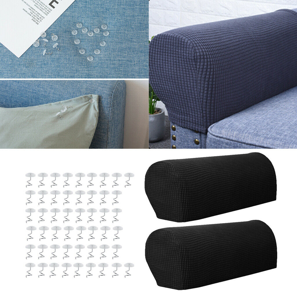 2 Pairs of Anti-slip Armchair Armrest Cover Armrest Protection with 50s