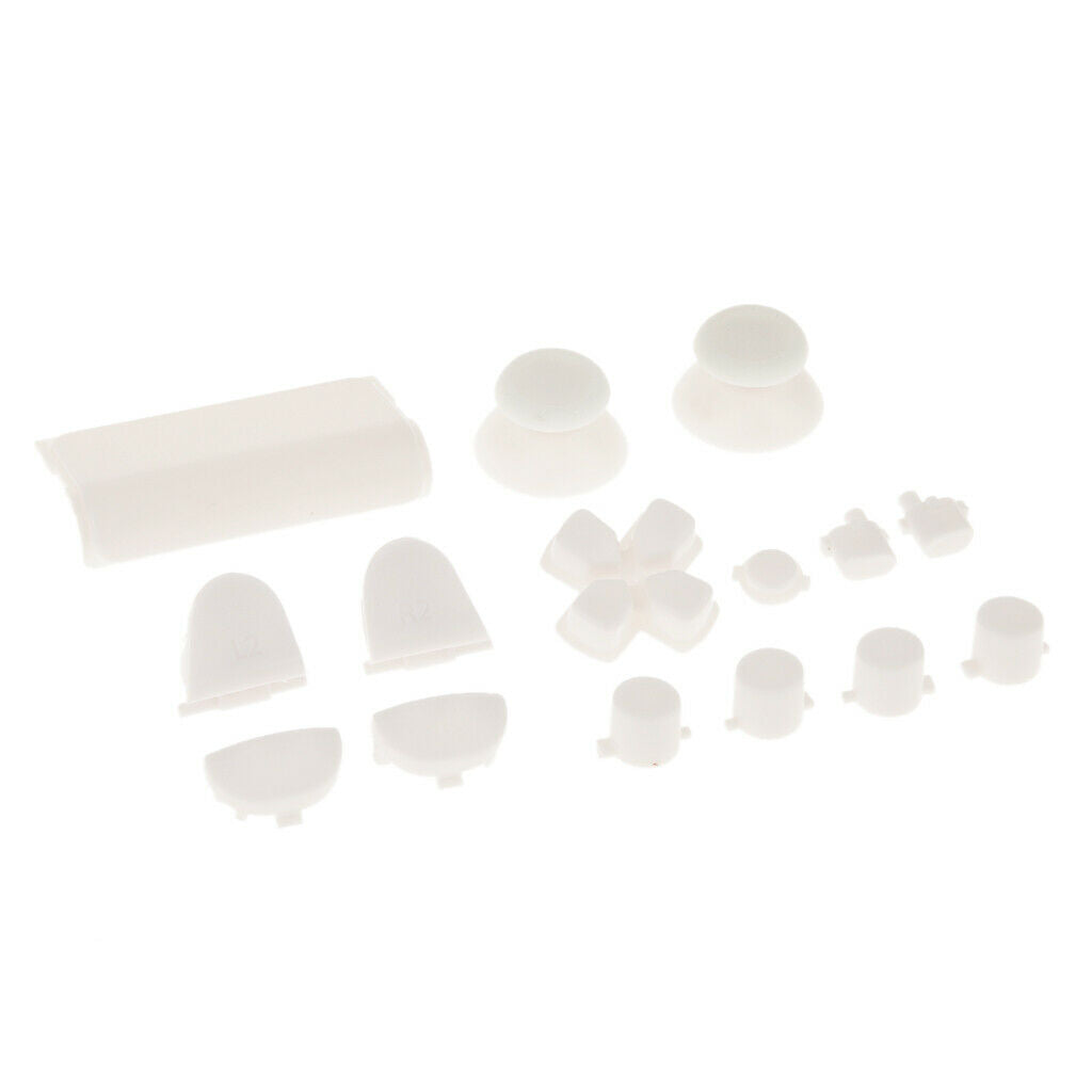 2 Set L2 R2 L1 R1 Grip Caps Buttons for Sony PS4 Controller Light Blue+White
