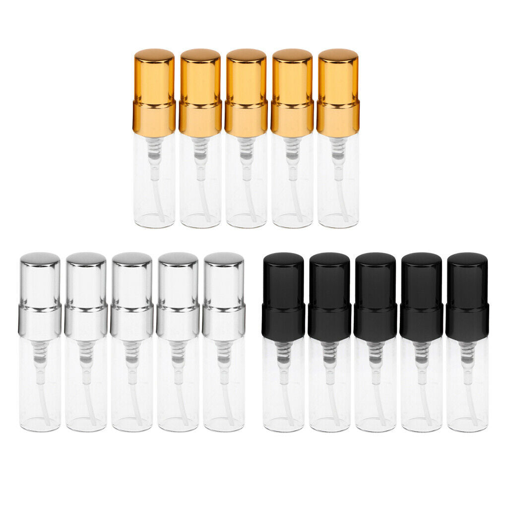 15 Pack 3ML Portable Glass Perfume Empty Bottles, Refillable Pump Dispenser for