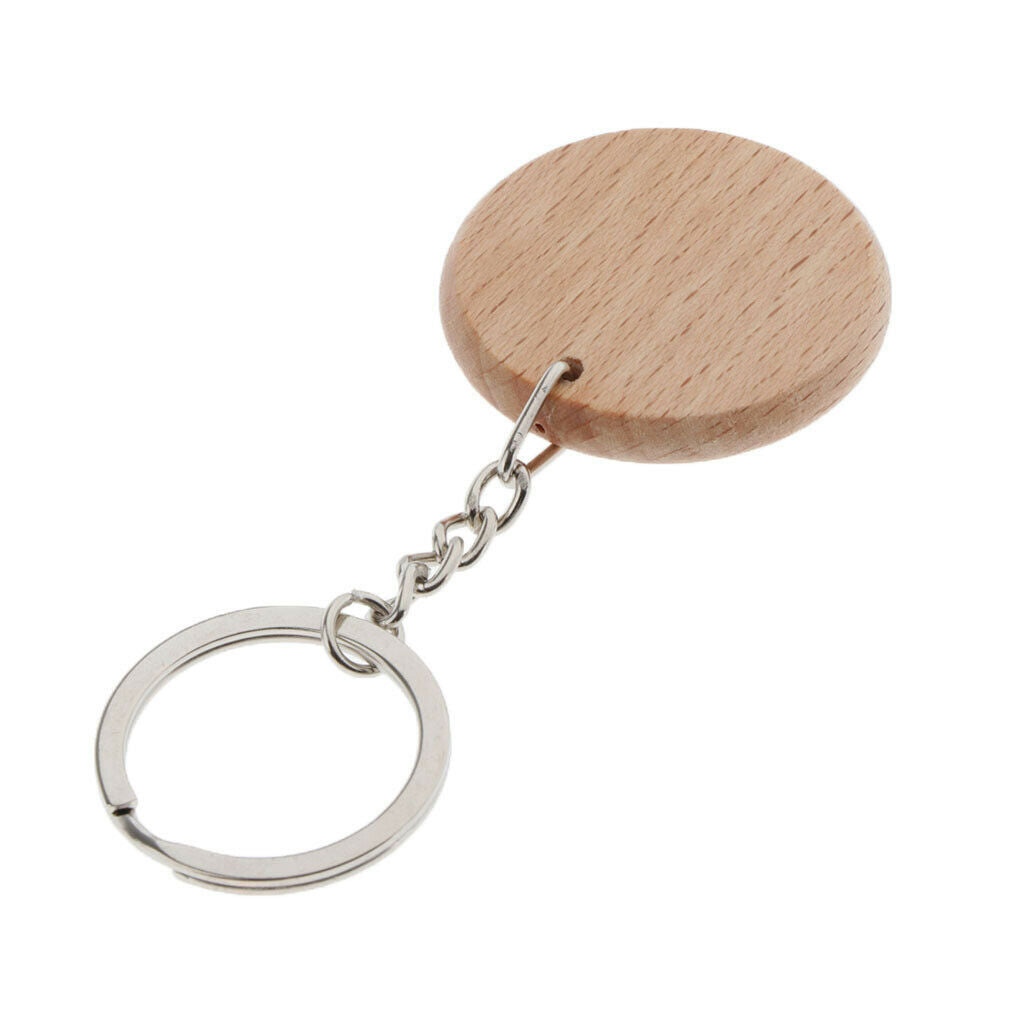 5Pcs Blank Wooden Key Chain Keychain Key Tags DIY Supplies Craft Purse