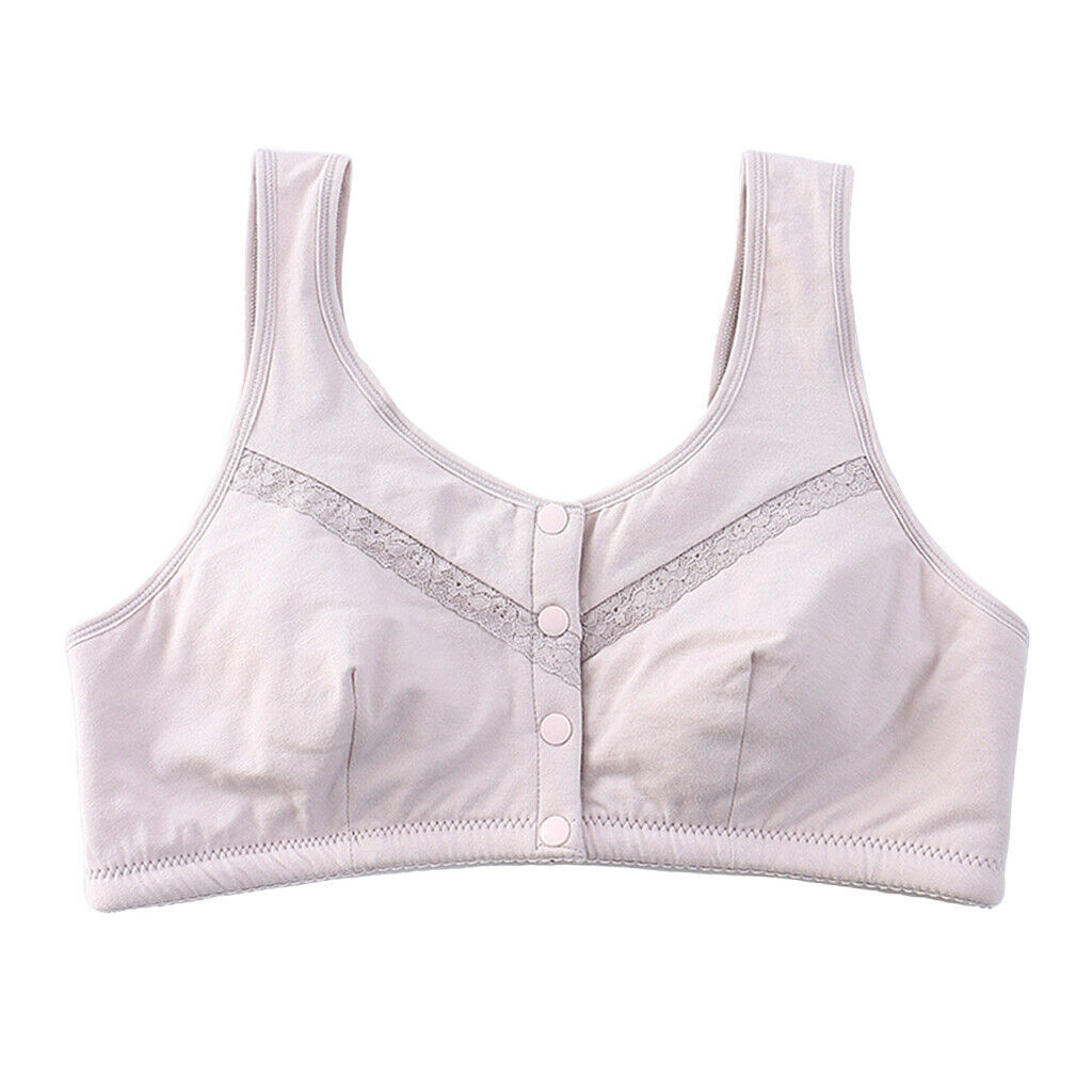 Women Front Closure Vest Bra Comfort Full Coverage Bra Light Purple XL