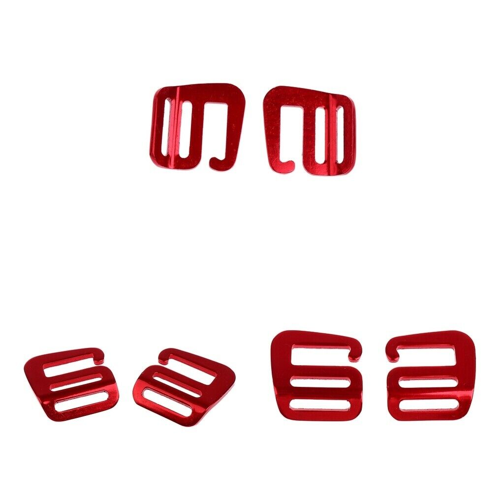 3 Pairs 25mm Webbing Buckle G Hook Slider for Backpack Bag Strap Belt Red