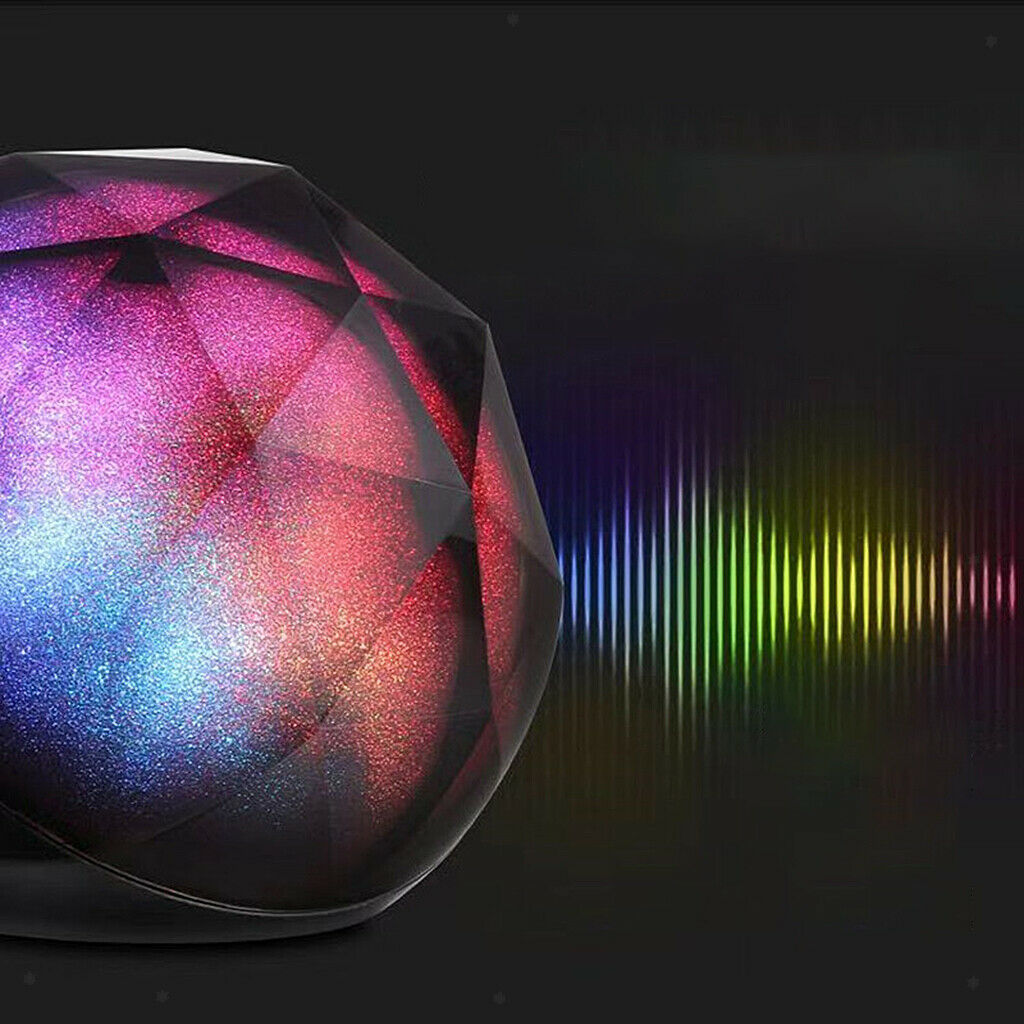 Portable Bluetooth Speaker LED Colorful Light Crystal Ball Room Aux Input