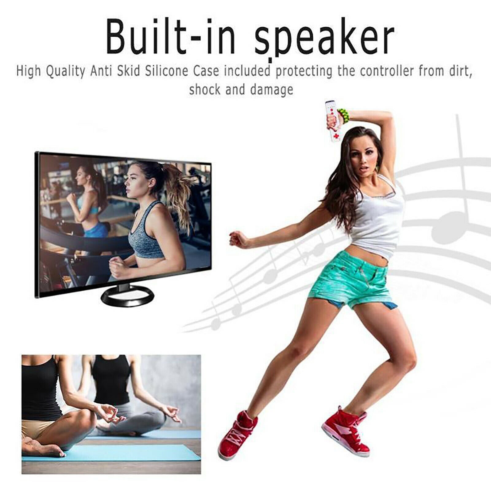 2in1 Left Right Handle Controller Remote Gamepad w/ Built-in Accelerator for Wii