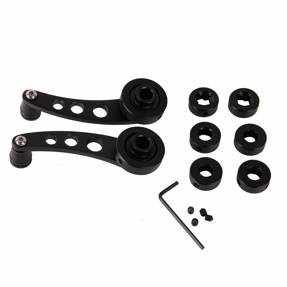 2 pcs Universal BLACK Chrome Aluminum Car SUV Window/Door/Winder Crank Handles