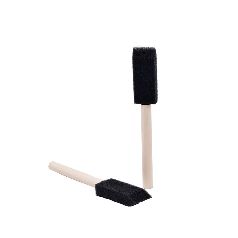 10X 1'' Foam Sponge Brushes Wooden Handle  Painting Drawing Craft Draw PJ.l8