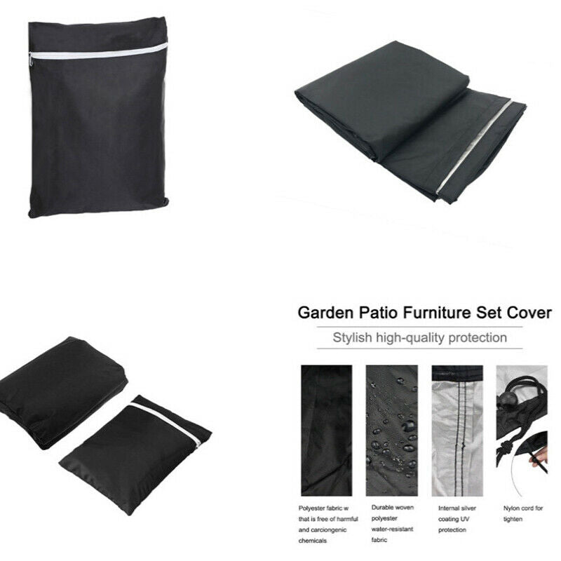 215x215cm L Shape Sofa Cover Patio Outdoor Garden Furniture Protector Black 210D
