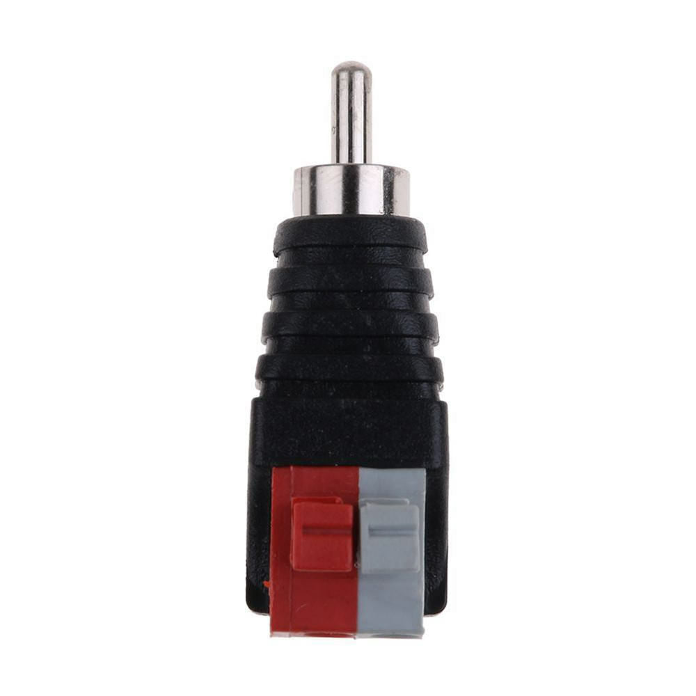 Electronic Speaker Wire A/V Cable to Audio Male RCA Connector Adapter Press Plug