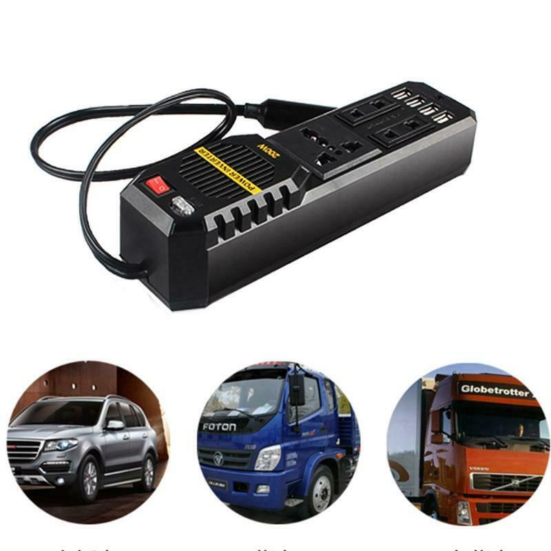 200W Car 4 Port USB 12V DC to AC 220V Vehicle Power Inverter Adapter Converter