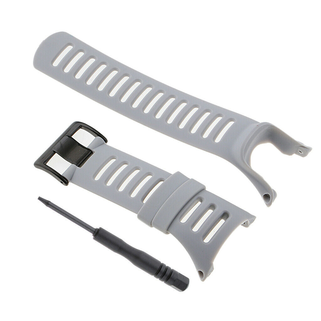 Rubber Wristwatch Bands for Suunto Ambit3 Ambit 2 Ambit 1 Black Gray