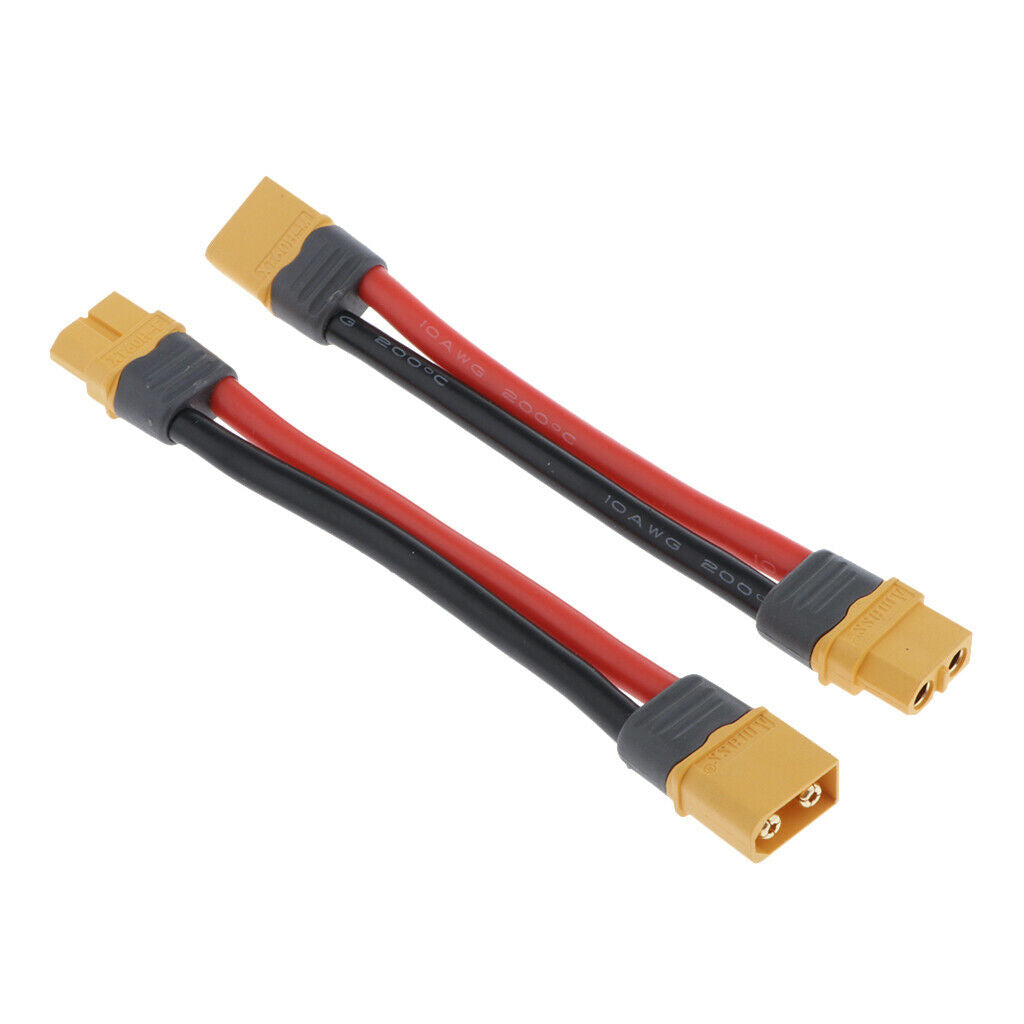 2x RC ESC XT60 Plug Male Female Connector Adapter Extension Cable Wire 10AWG