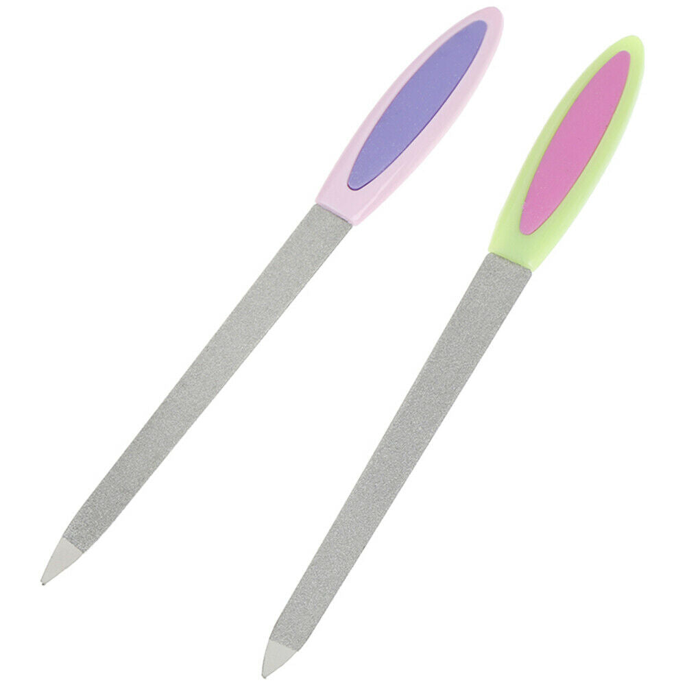 Double Sides Metal Nail File Buffer Grinding Rod Scrub Manicure Pedicure To Rf
