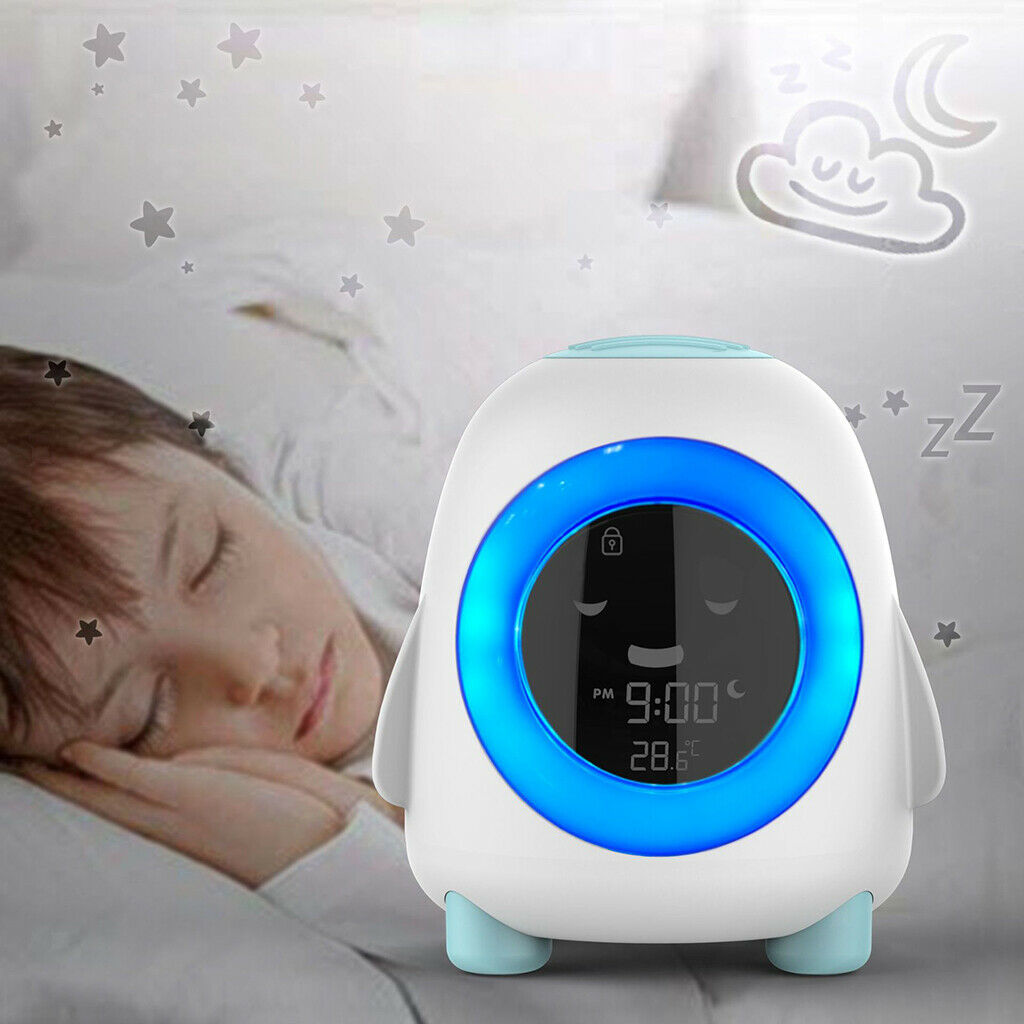 Modern Bedside Digital Kids Alarm Clock Sleep Trainer Night Light 12/24Hr
