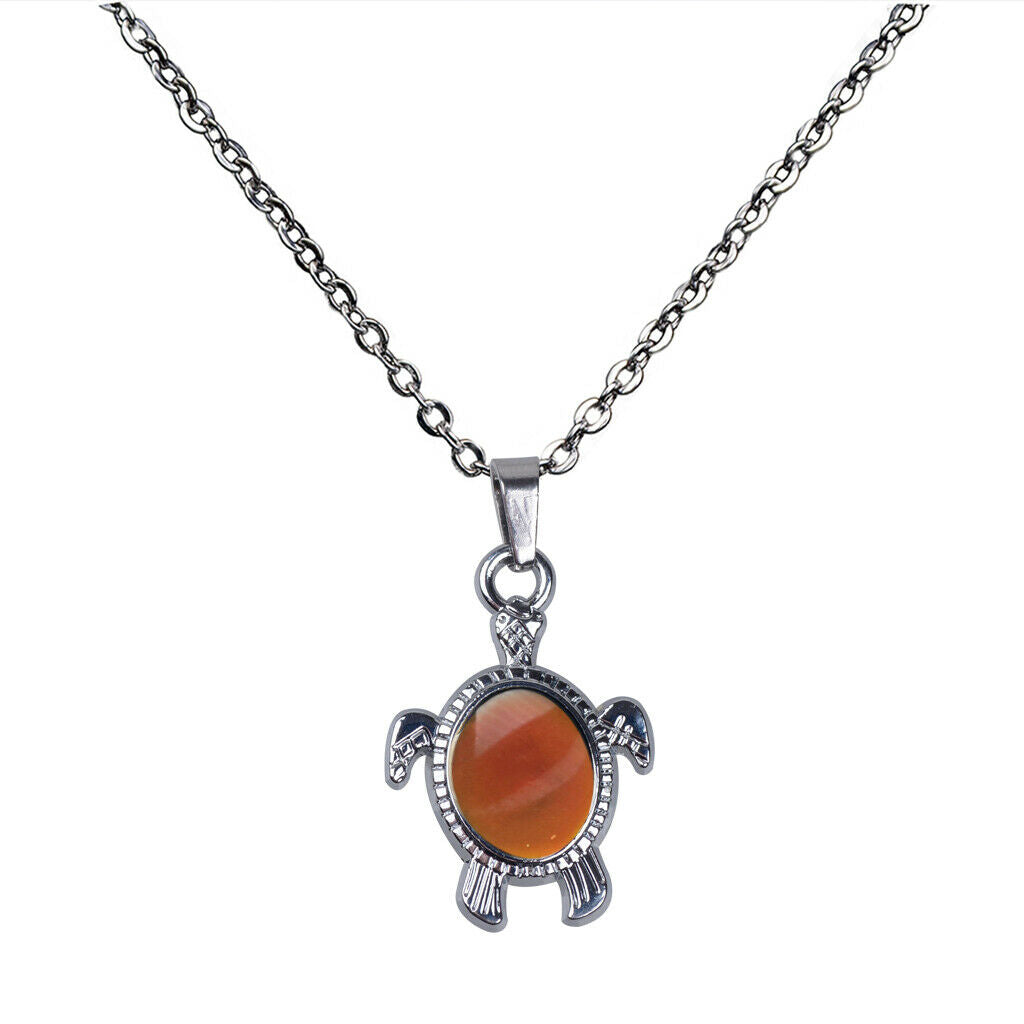 Cute Tortoise Animal Pendant Color Change Mood Feeling Charms Chain Necklace