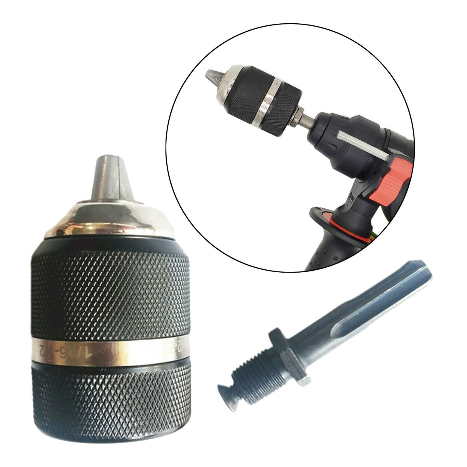 1pc Metal 1/2 Inch Keyless Drill Chuck 3 Jaw 1.5-13mm Quick Change Adapter