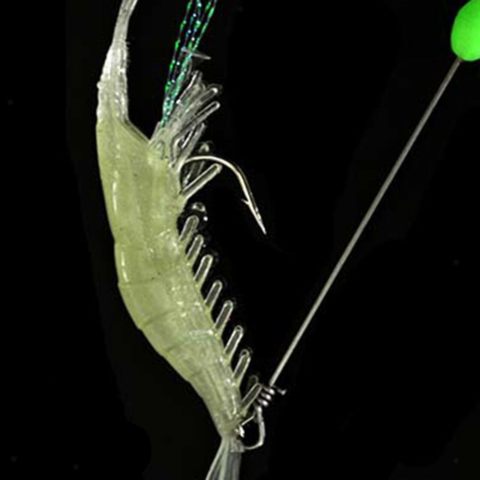 3x Shrimp Lures Bait Fishing Simulation Shrimp Saltwater Hook Luminous