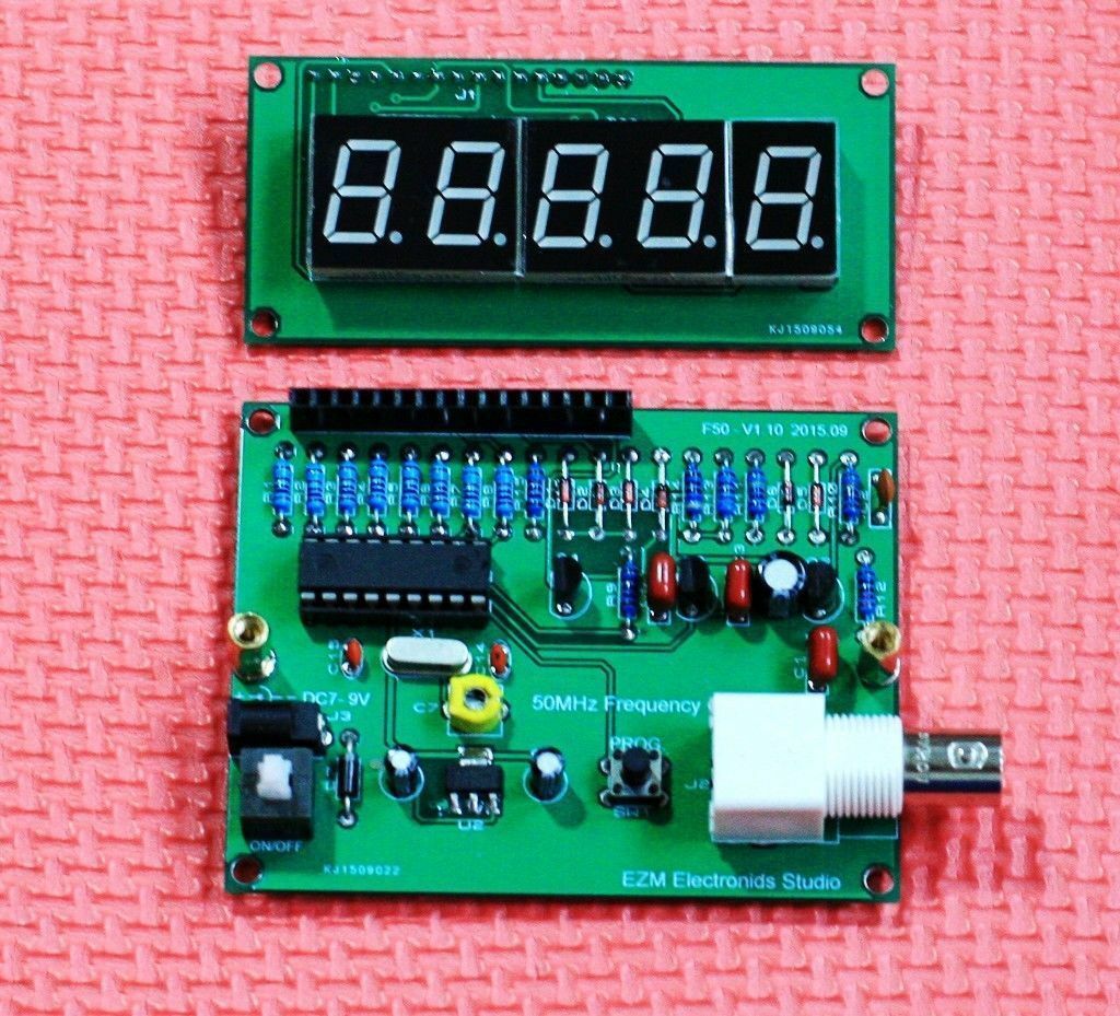 New High Precision 1Hz to 75MHz Frequncy Counter Red LED Display BNC 7-9VDC