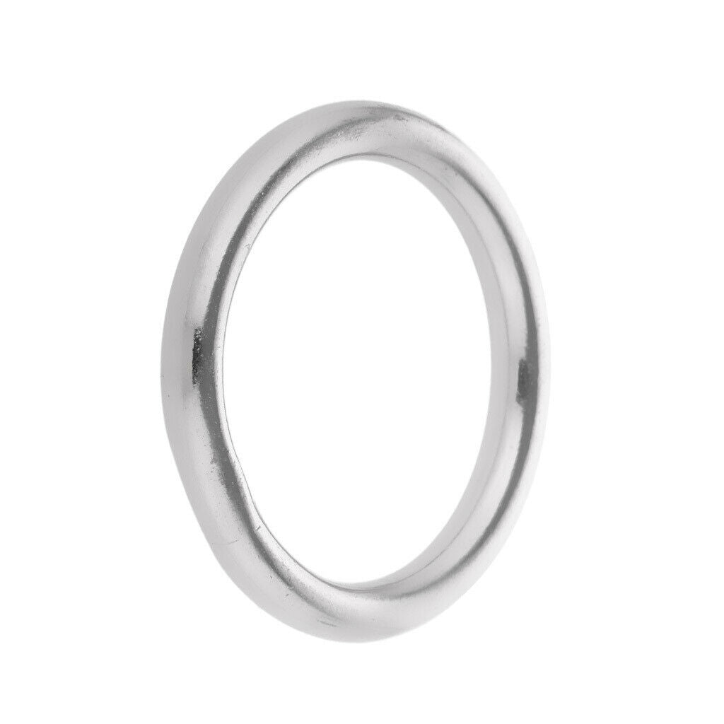 2pcs Boat Marine Stainless Steel Welded Polished O Rings 40mm & 30mm Diameter