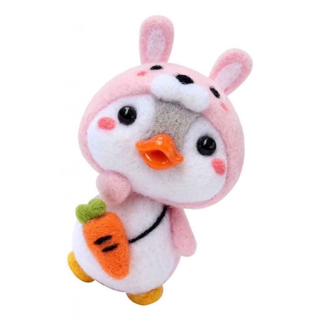 2 Pack Cute Dog Penguin Needle Felting Kits Wool Crafts DIY Needlework