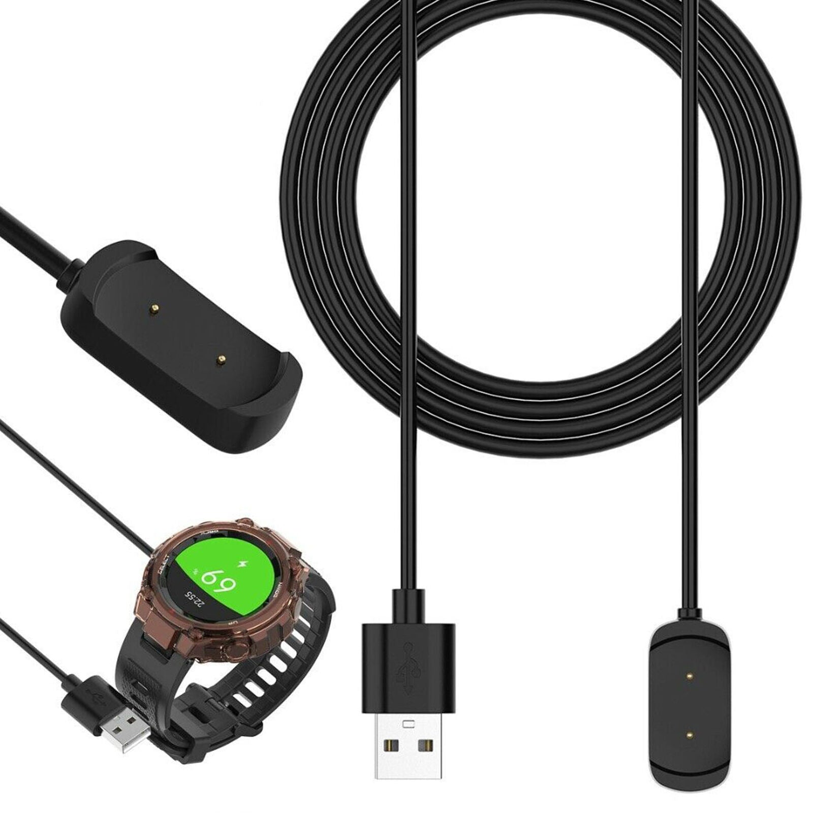 USB Charging Cable Data Charger Best For Amazfit T-Rex GTR 47mm/42mm/GTS Watch