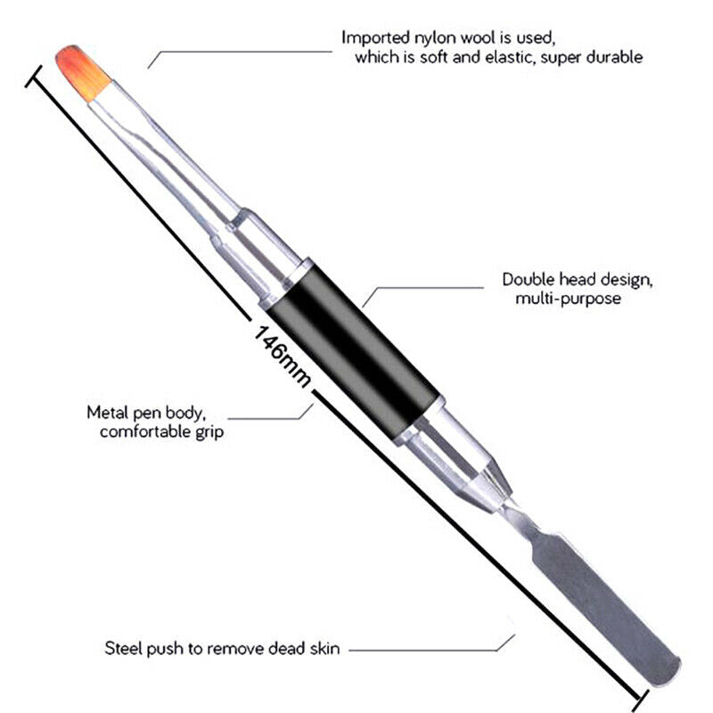 2-In-1 Double-Ended Picker Stainless Steel Nail Tool Flower Brush Dual-Us.l8