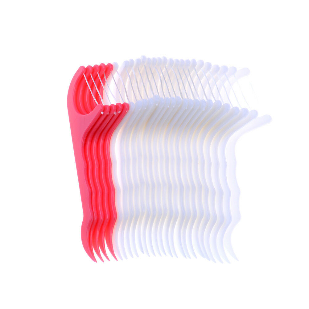 25Pcs Teeth Toothpick Dental Floss Flosser Picks Stick Oral Care Tooth Cle.l8