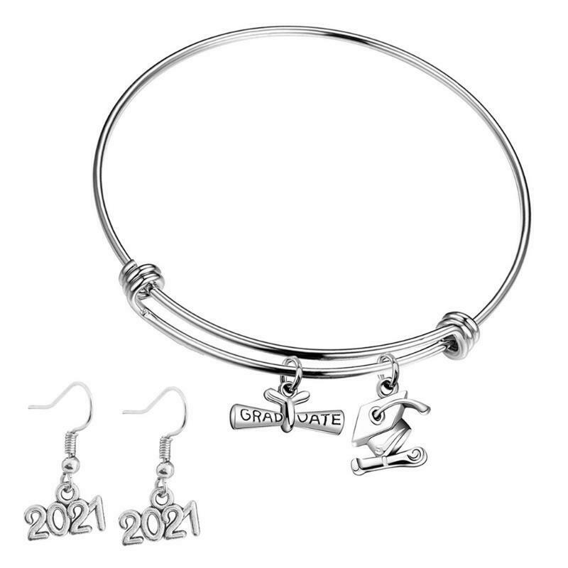 2021 New Year Graduation Bangle Bracelet Earrings Kit  College Graduation Gifts