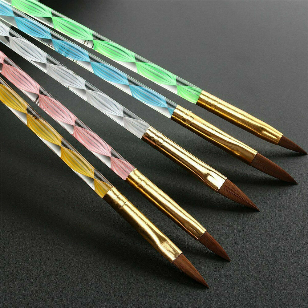 5pcs Acrylic Nail Art UV Gel Carving Pen Brush Liquid Powder No.4 6 8 10 12 Set