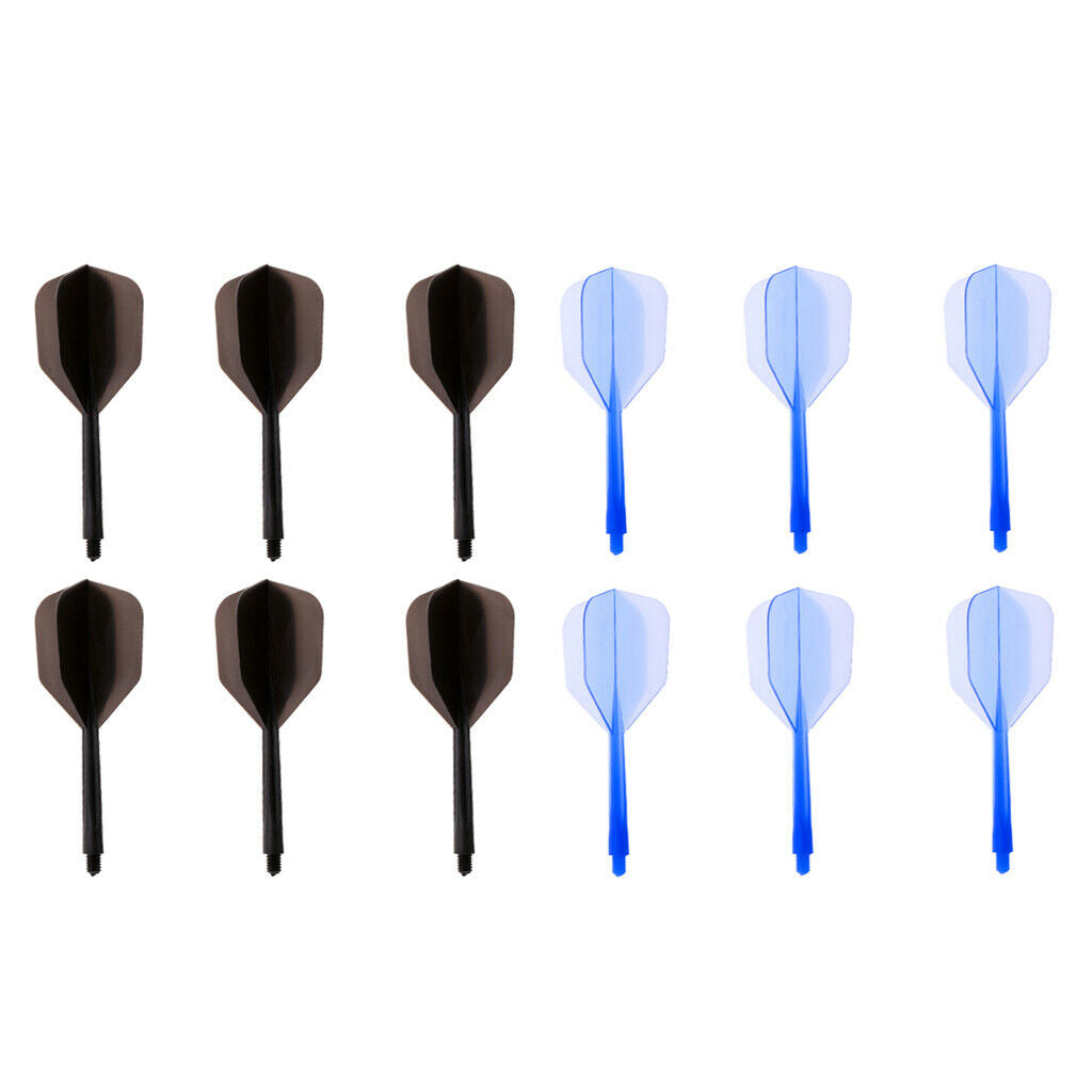 12 Pieces Transparent 2BA Thread Dart Shafts and Dart Flights Connection, Blue