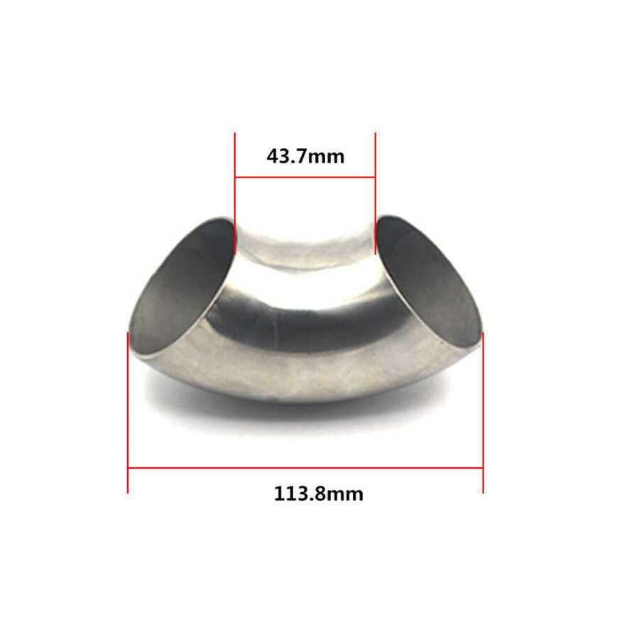 2" 51mm Stainless Steel Car Exhaust Weldable 90 Degree Bend Elbow Pipe Fitting