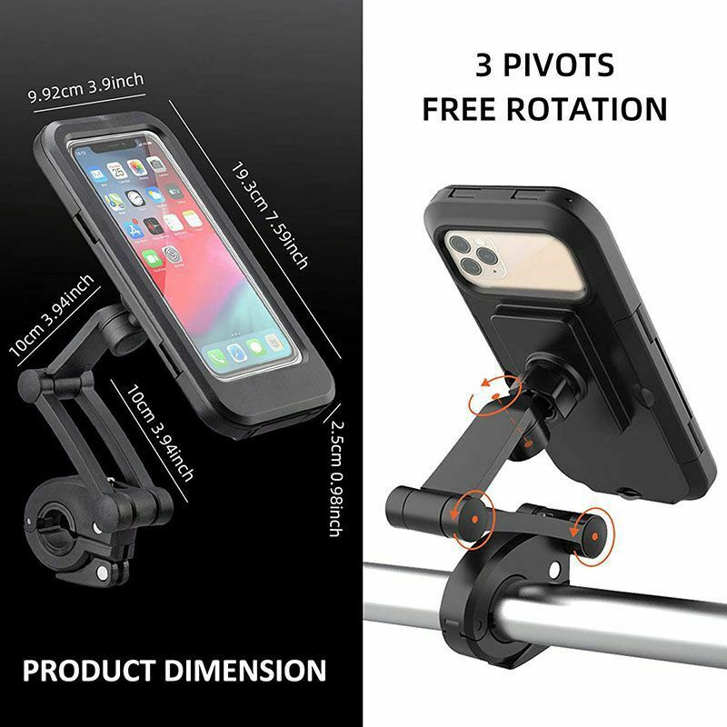 22-28MM Motorcycle Phone Support Waterproof Case Bike Rear View Mirror Stand