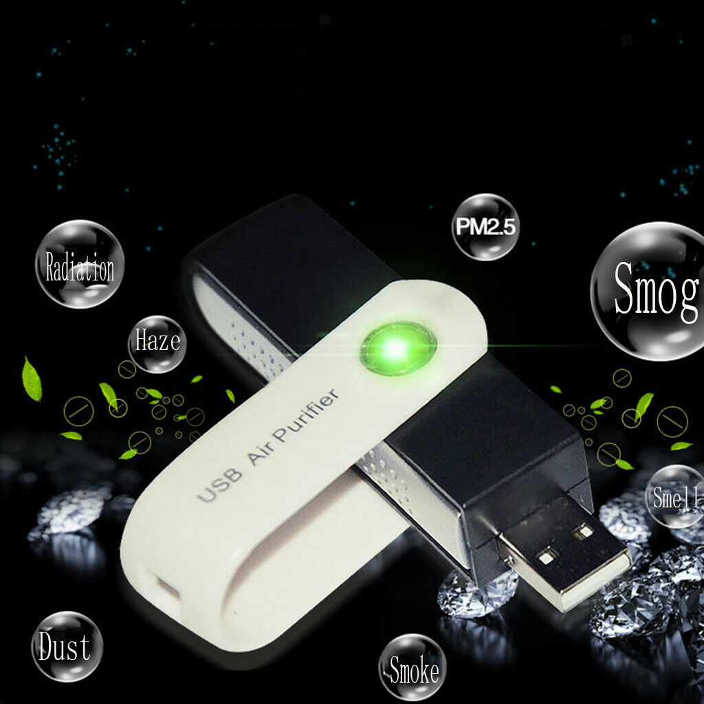 USB Air Purifier Ioniser Fresher Humidifier Dust Odor Remover Air Cleaner