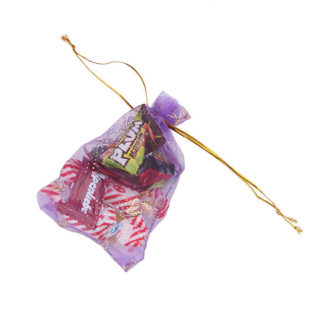 100 Purple Butterfly Organza Bag Wedding Gift Bag Jewelry Candy Pouch 12x9cm
