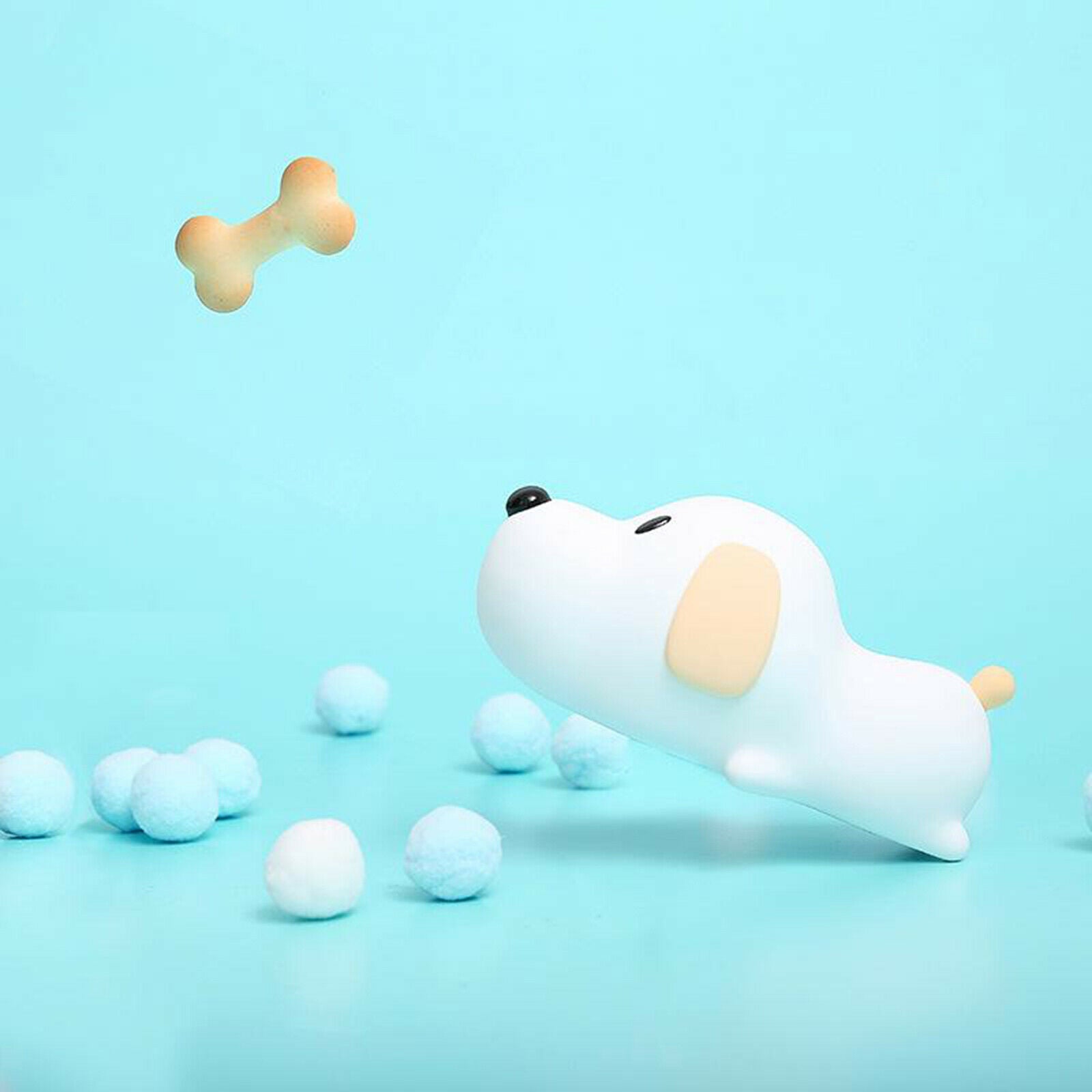 Silicone Puppy Touch Sensor Night Light Color Changing Children Bedside Lamp