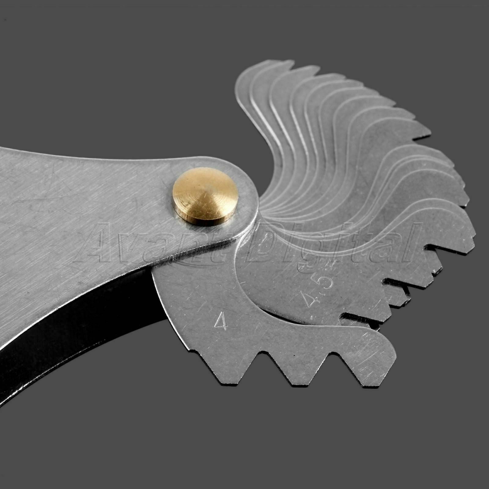 Foldable US 60 Degree Thread Gauge Screw Pitch Measuring Tool 51 Blades Gage