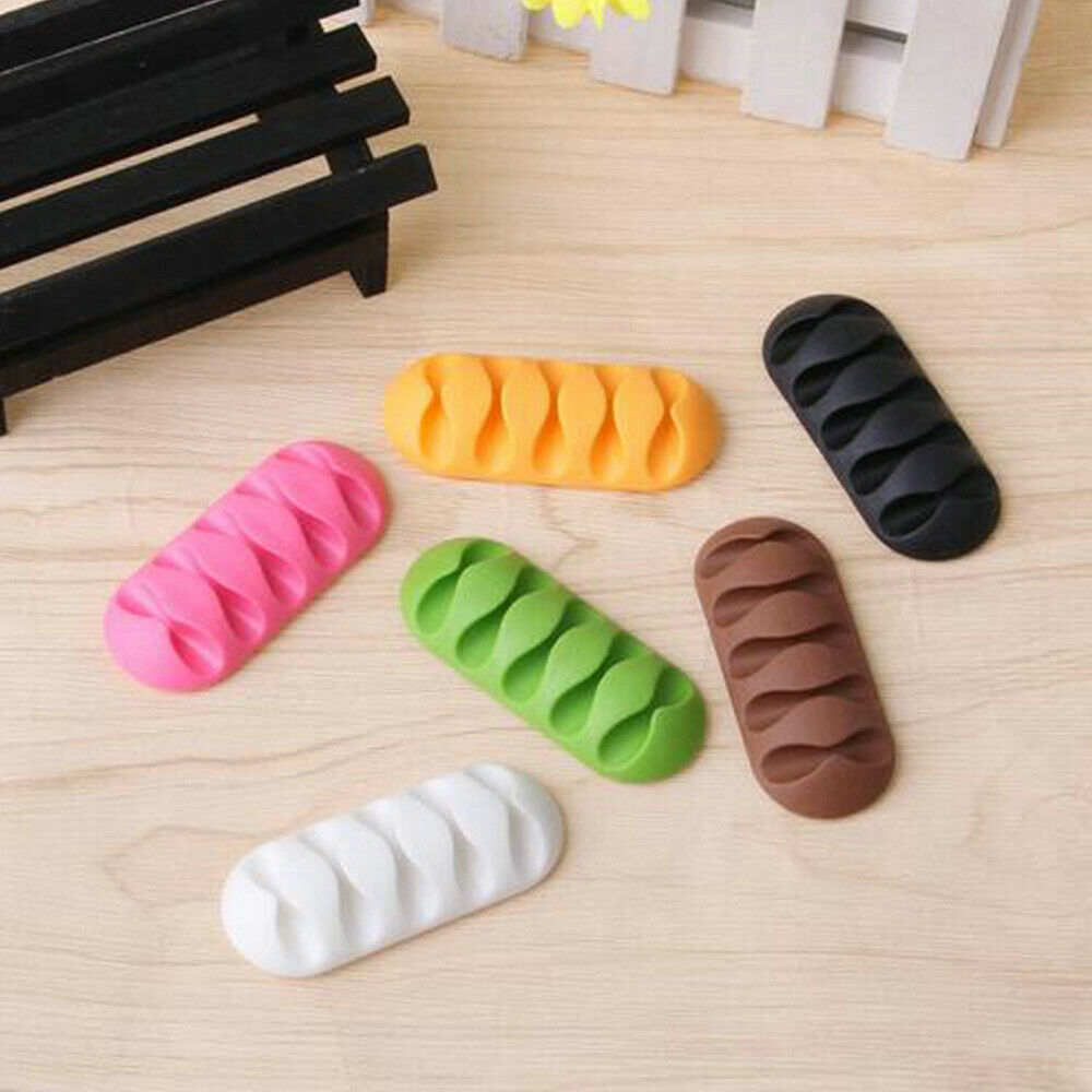 Earphone Cable Organizer Wire Storage Charger Holder Organizer Cord Clip 5 Slots