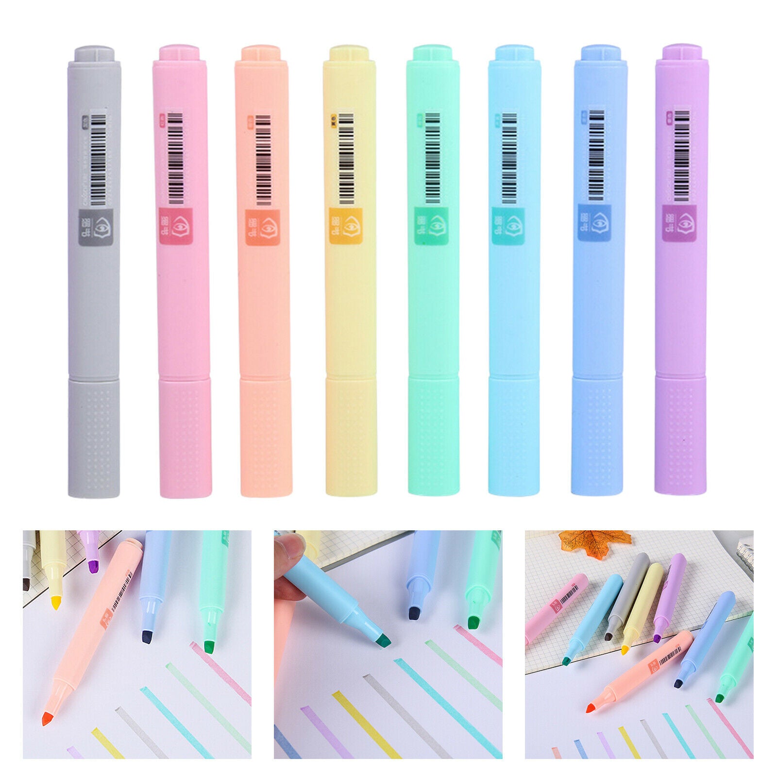8Pcs Fluorescence Marker Graffiti Drawing Chisel Tip Paint Pens Diary Art