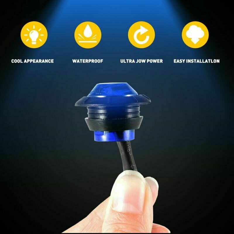 Pack10 Smoked Round Side Marker lights 3/4"LED Bullet Light Truck Trailer Blue