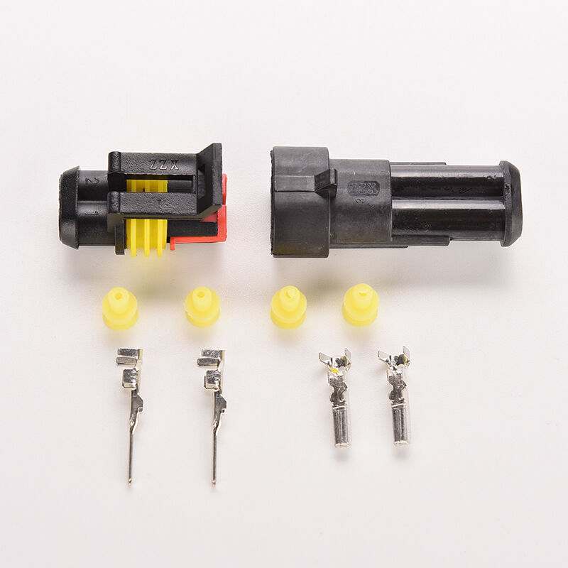 Electrical Wire Connector Plug Car Auto Set 2 Pin Way Sealed Waterproof 1PCS .DD