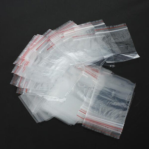 100 Pcs 5x7cm Jewelry  Zip Reclosable Plastic Poly Clear Bags Little
