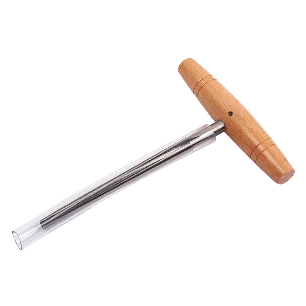 130x105x8mm Stainless Steel Guitar Bridge Pinhole Repair Reamer Wooden Handle