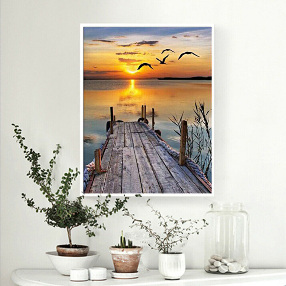 The Sea 5D Full Drill Round Diamond Painting DIY Needlework Cross Stitch @