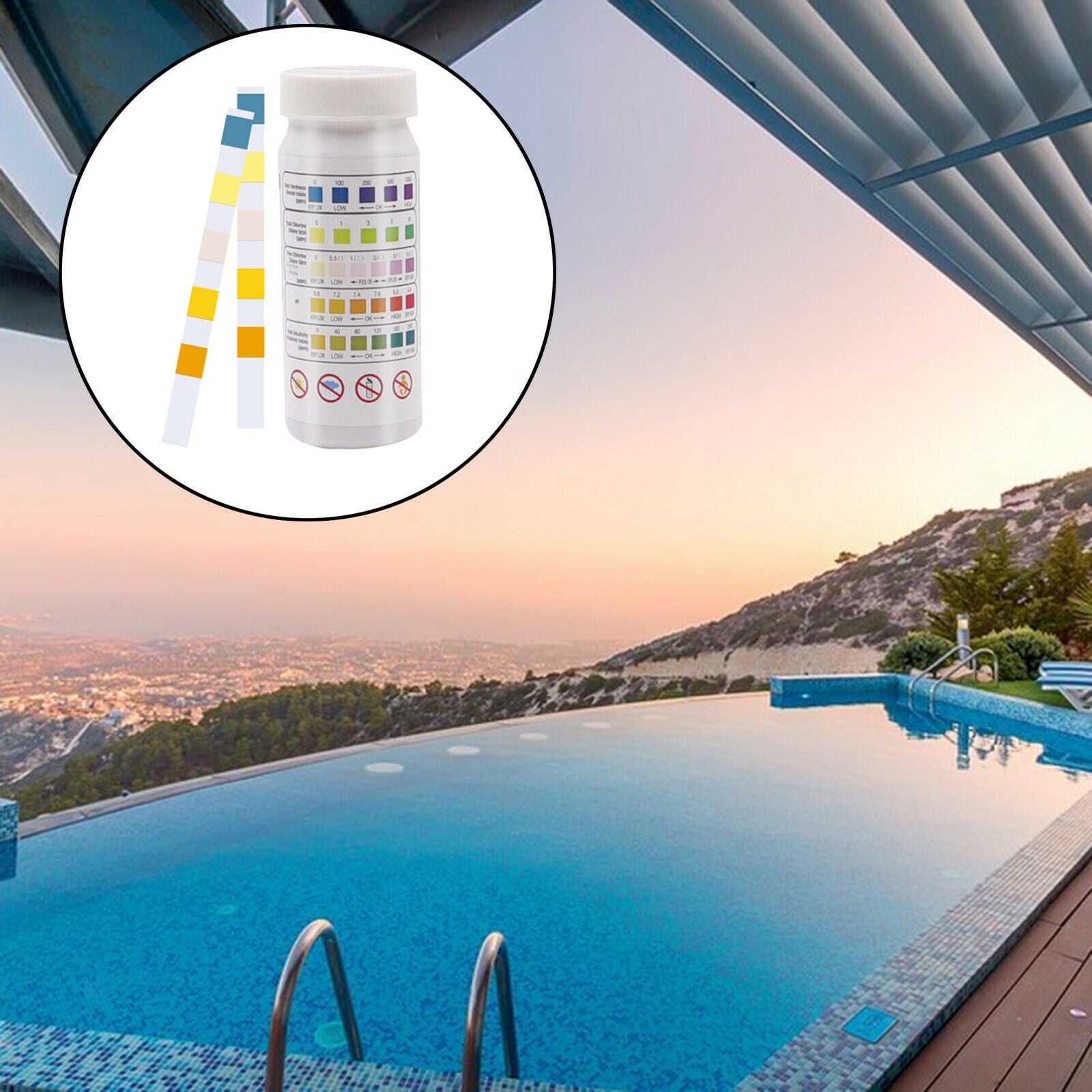 50x Pool Water Quality 4-In-1 Test Strip Alkalinity Hardness Fast