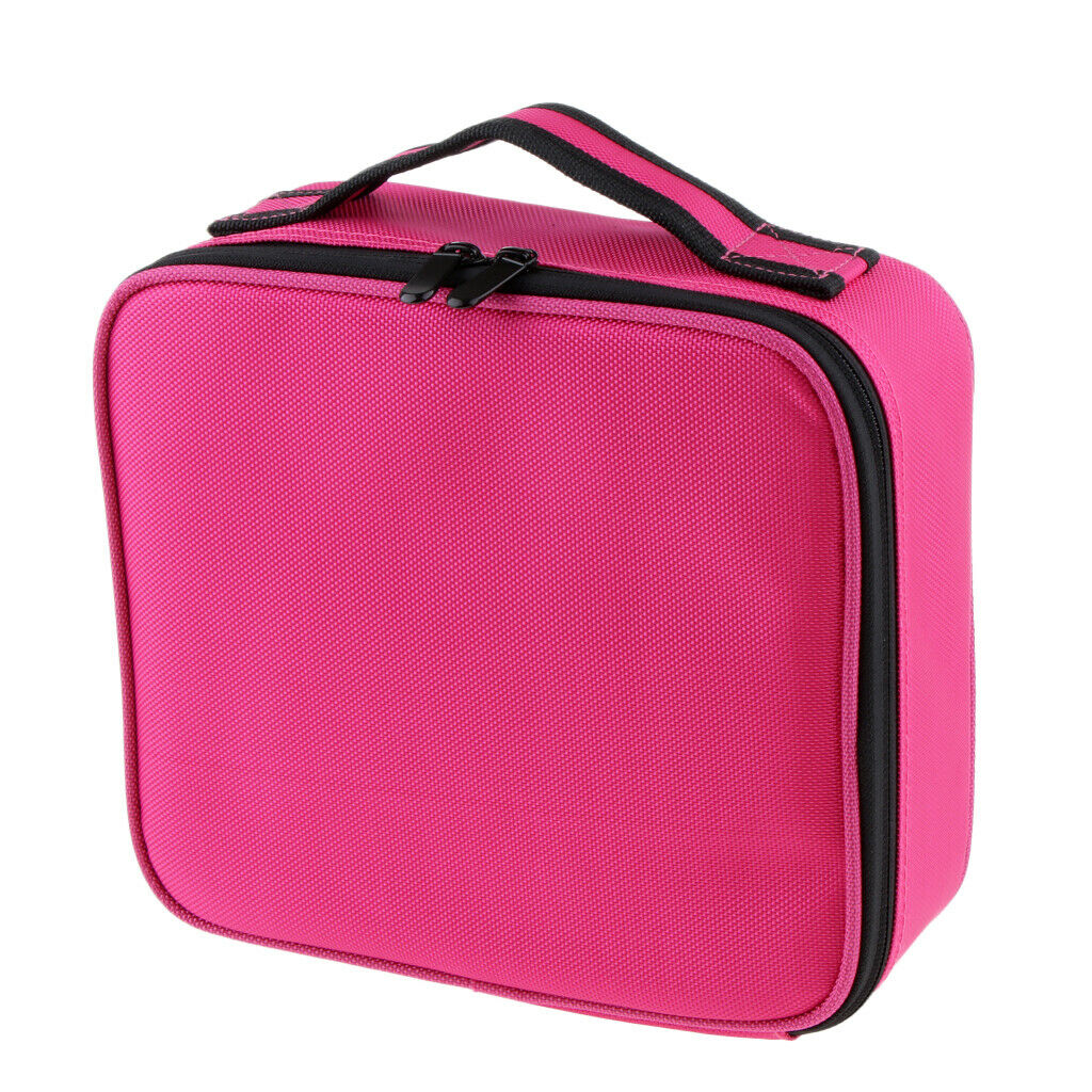 Makeup Organizer Brush Holder Cosmetics Storage Zipper Handbag Box pink