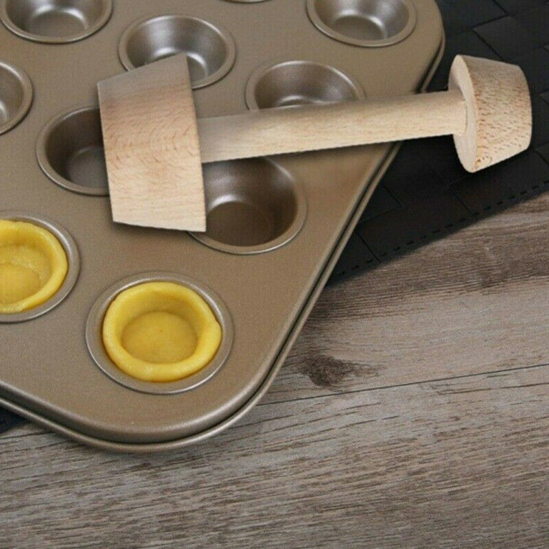 1Pc Wooden Egg Tart Mould Double Portable Pastry Pusher DIY Baki.l8