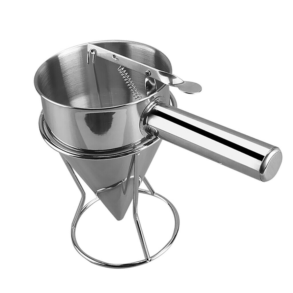 Stainless Takoyaki Cooking Metal Cone Funnel Kitchenware Funnel Leak-free