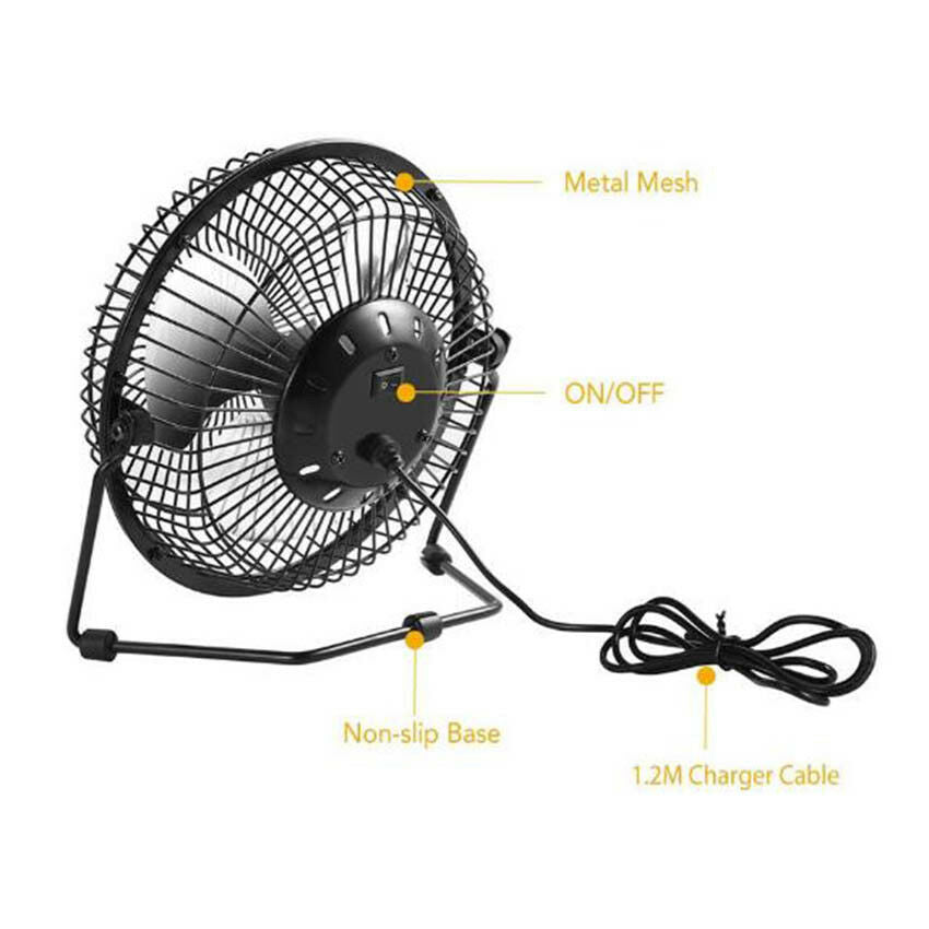 New USB Solar Panel Iron Fan Powered 3W 6V For Outdoor Home Cooling Ventilation