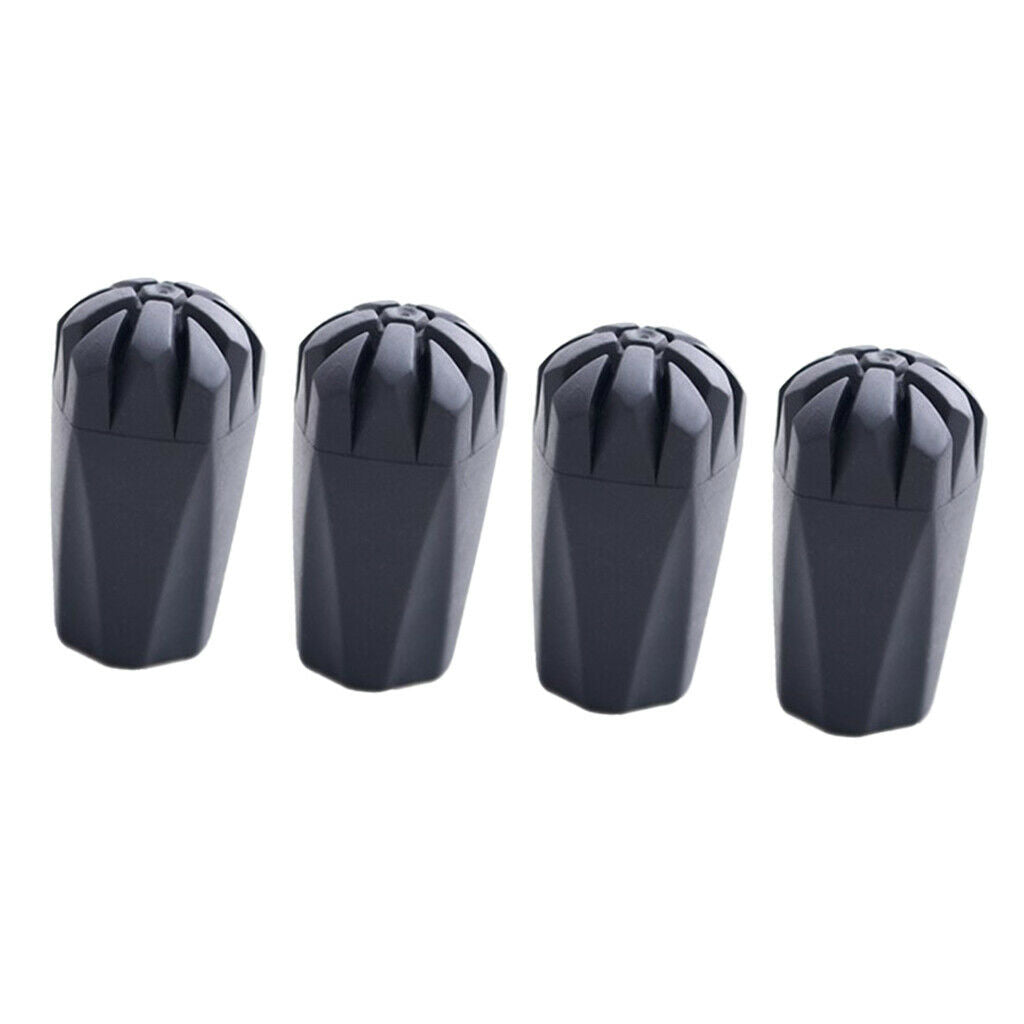 Pack of 4 Soft Trekking Stick Tips Antislip Pole   Replacement Cover Black